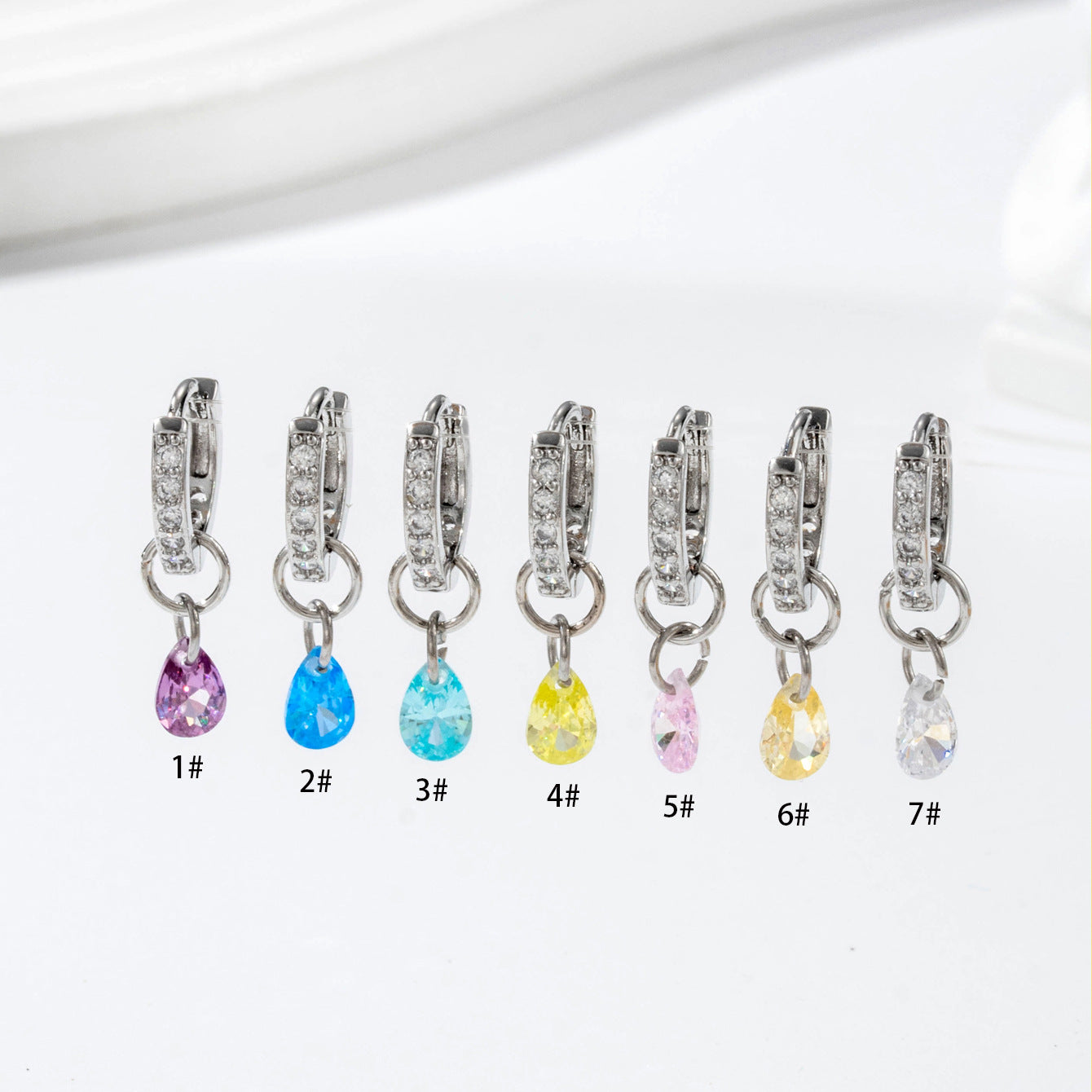 High-grade Zircon Sweet Style Colored Loving Earrings