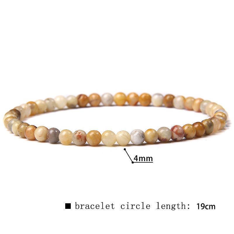 Crystal Agate Round Beads Aquamarine Tourmaline Yellow Tower Energy Beaded Bracelets