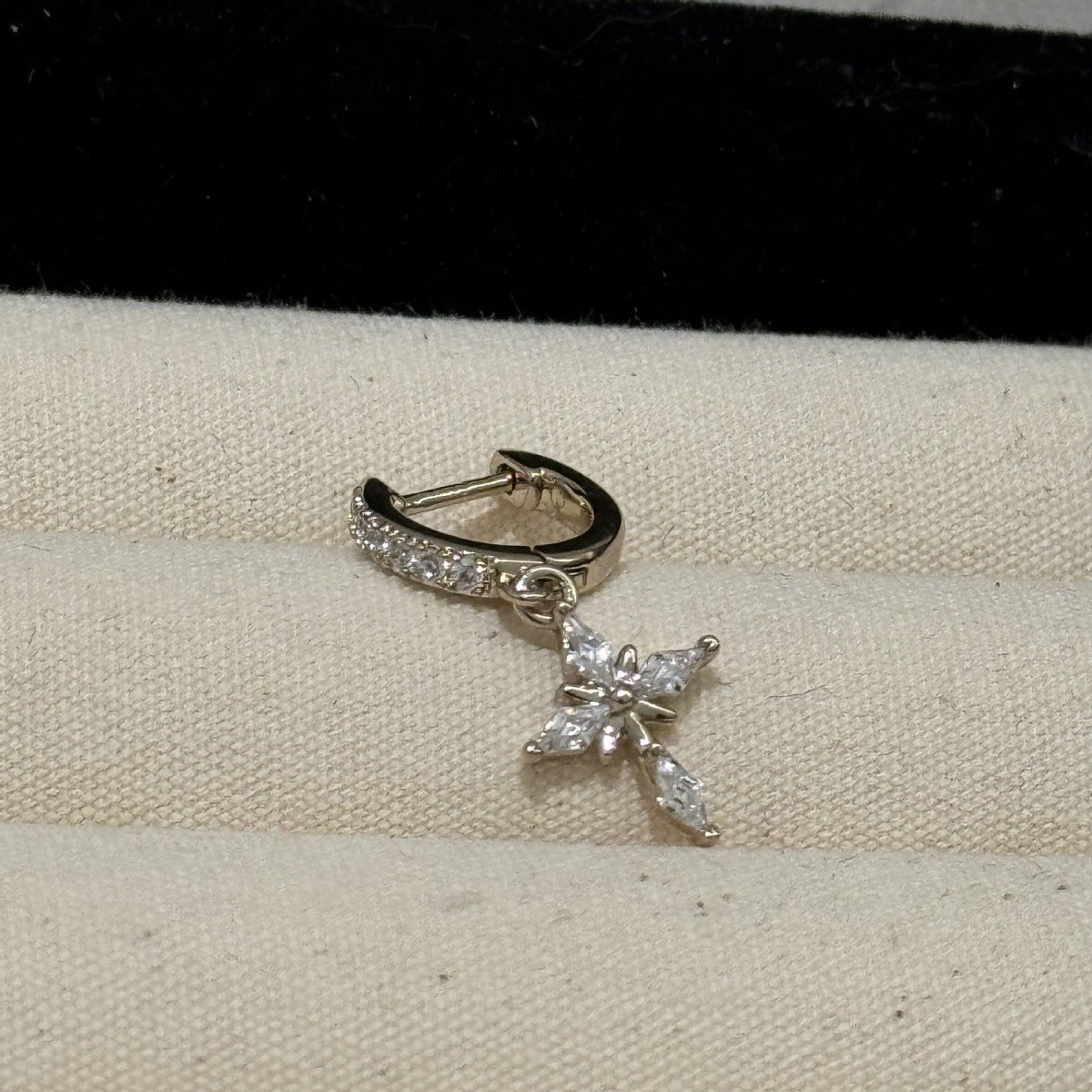 Women's Light Coffee Gold Collection Series Minimalist Zircon Ear Earrings