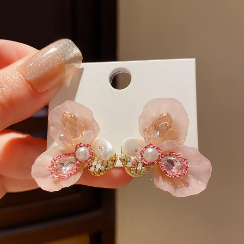 Flower Sweet Fresh Elegant Light Luxury Stud Earrings