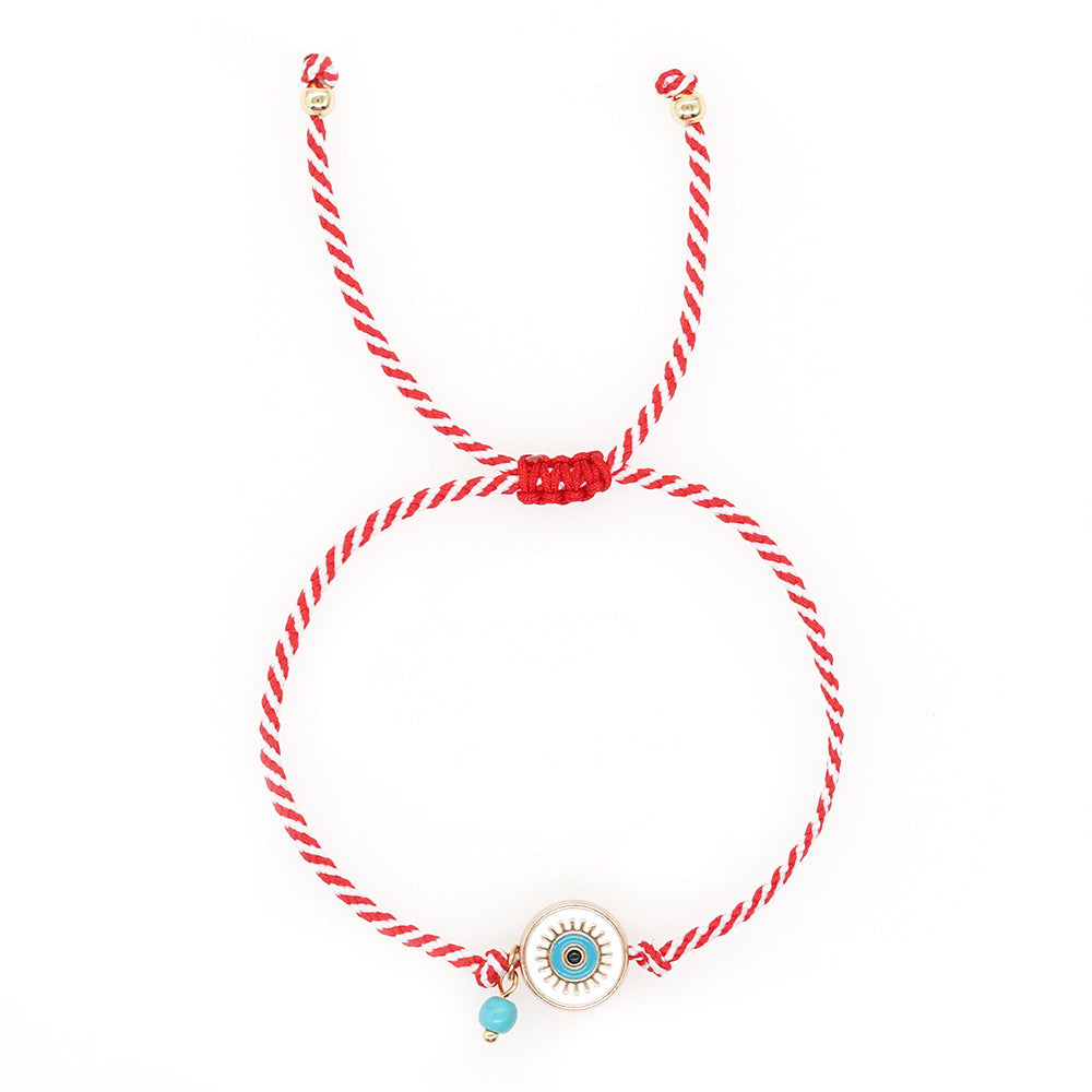Women's Fashionable Simple White Eyes Turquoise Red Bracelets