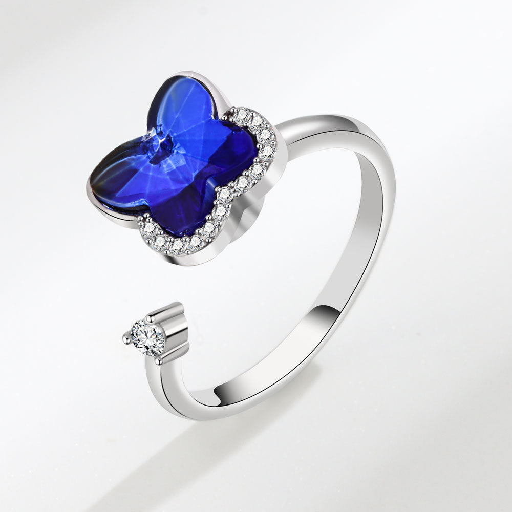 Rotatable Butterfly Female Cold Wind Niche Opening Ring