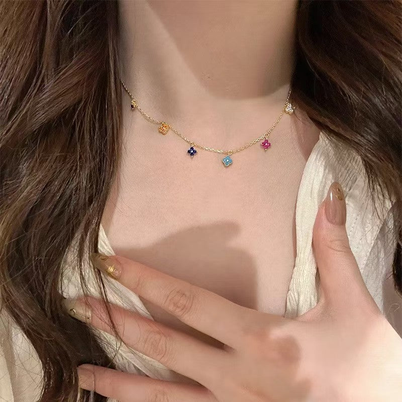 Jardin Monet Rainbow Light Luxury Minority High Sense Sweet Necklace