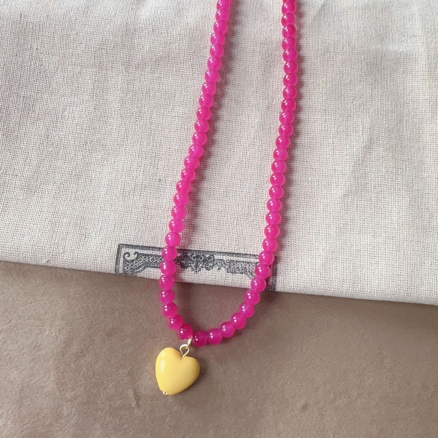 Designer Model Contrast Color Love Beads Female Clavicle Necklaces
