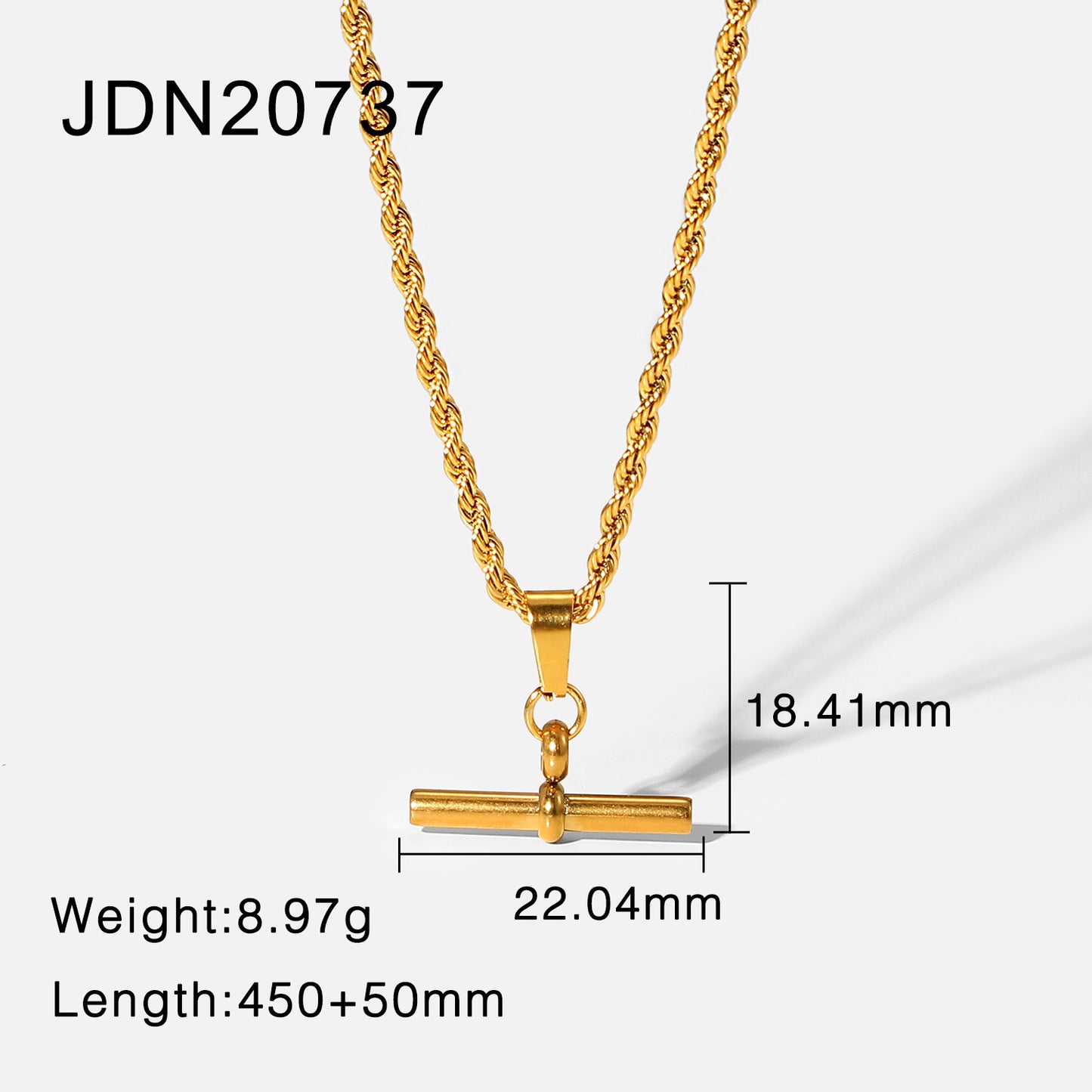 Hip Hop Gold Stainless Steel Bar Necklaces