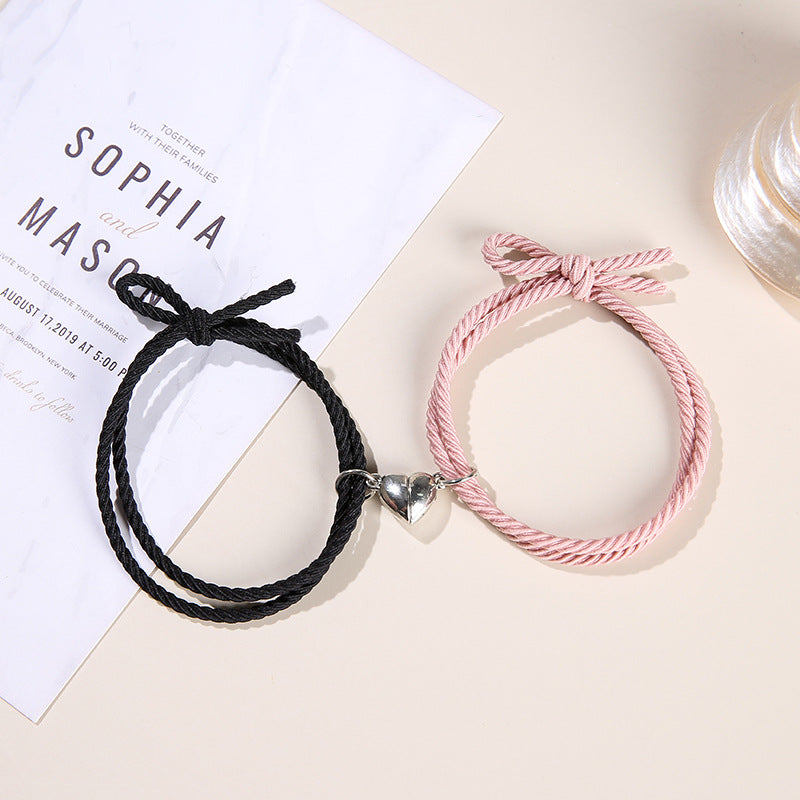 Women's & Men's Carrying Strap Love Magnet Suction Couple Bracelets