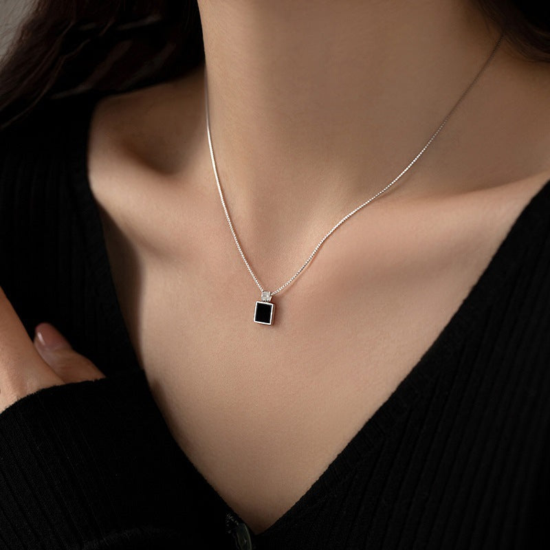 Women's Black Square For Light Luxury Temperament Niche Design Necklace