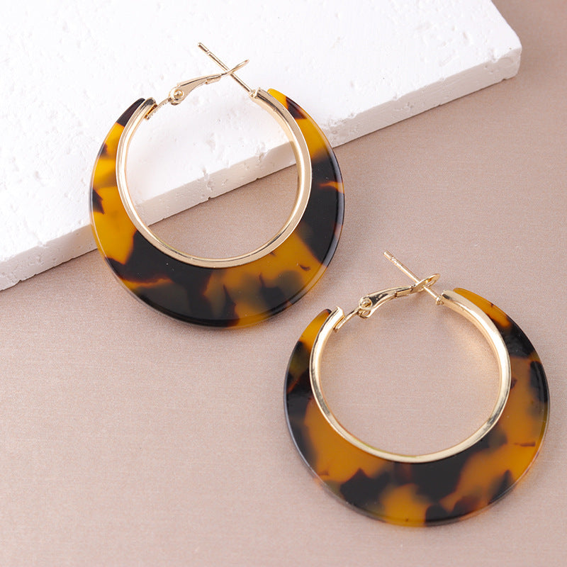 Women's Acrylic Acetate Plate Exaggerating Circle Minority Earrings