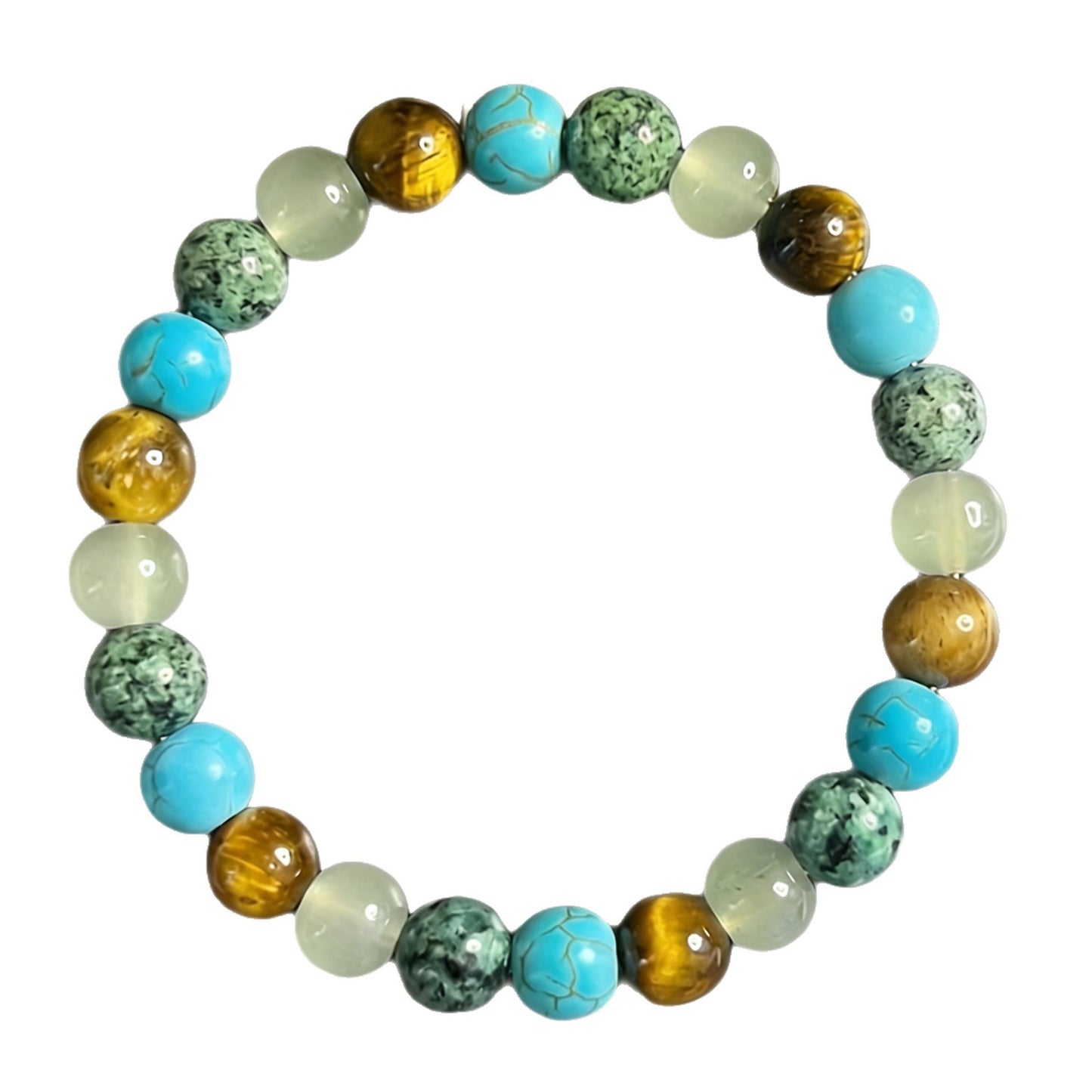 Basket Phosphorus Gray Green Tigereye Pine Matching Twin Bracelet