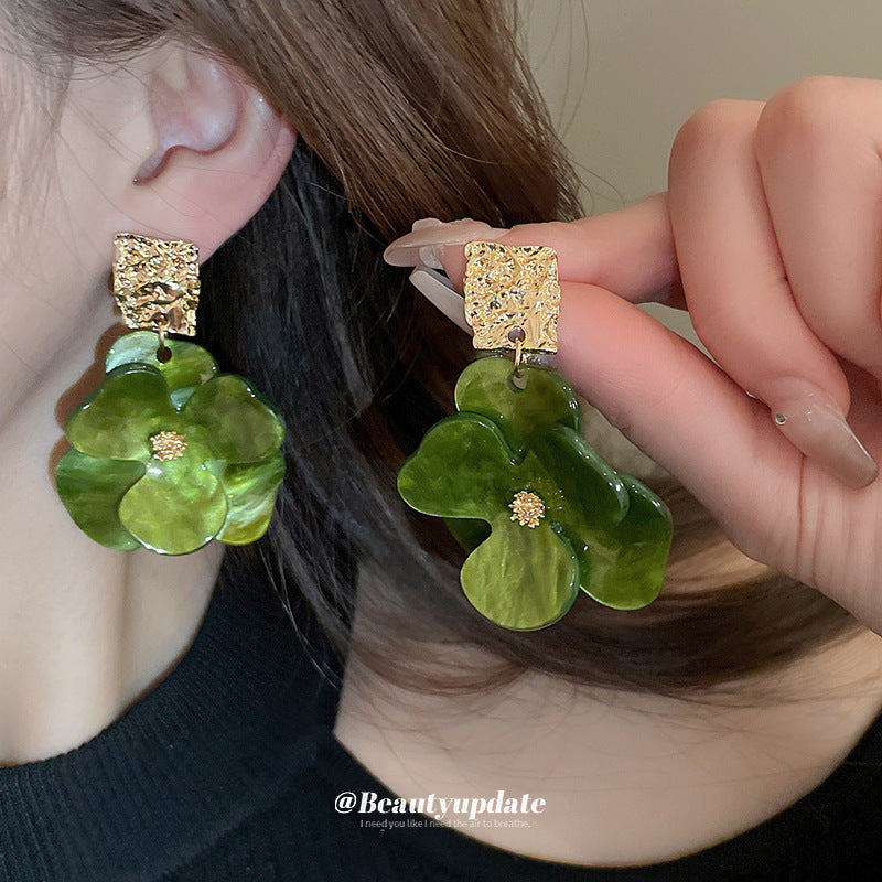 Geometric Pleated Acrylic Flower Fresh Stylish Temperamental Rings