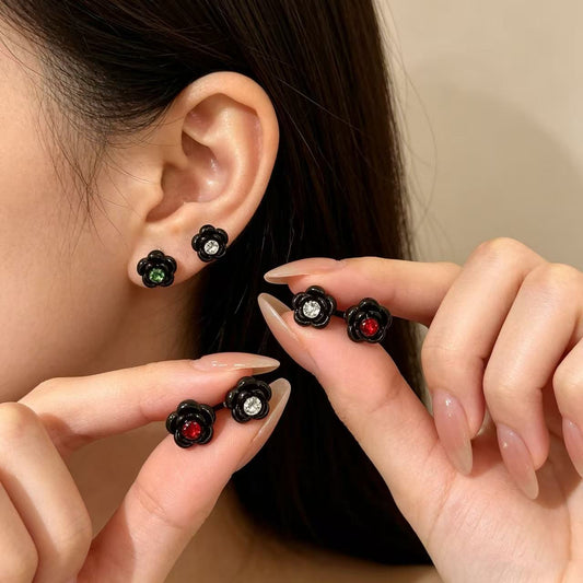 Henson Jing Thorn High-grade Inlaid Zirconium Stud Earrings