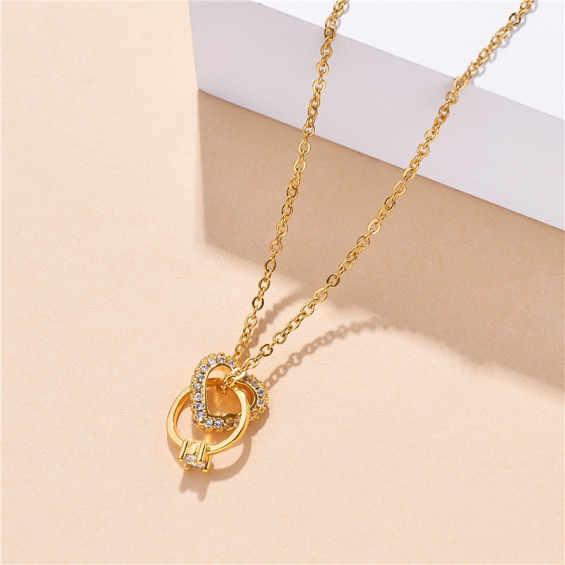 Women's Heart Clavicle Chain Beautiful Circle For Design Necklaces