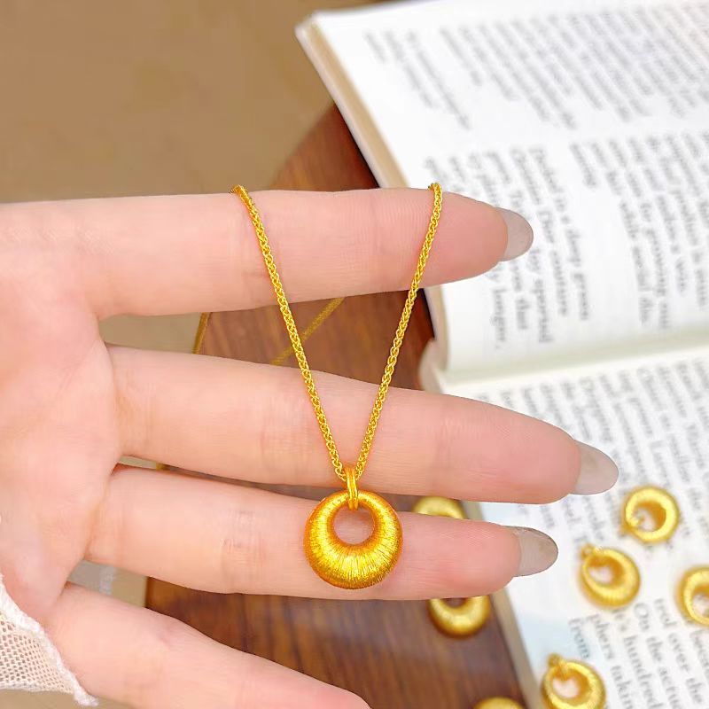 Alluvial Brushed Chinese Style Peace Buckle Pendants