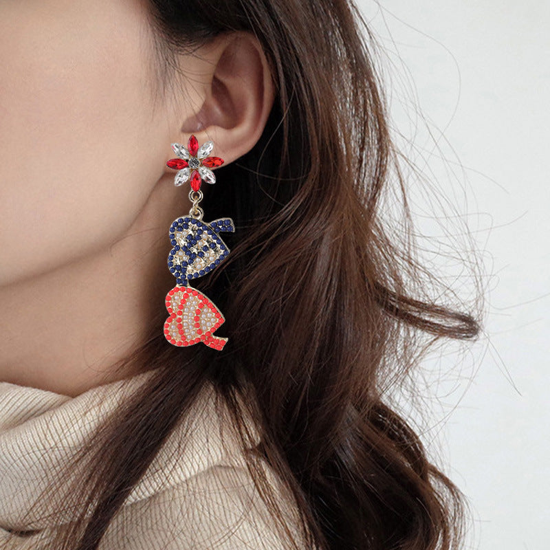 Independence Day Style English Love Bead Rings
