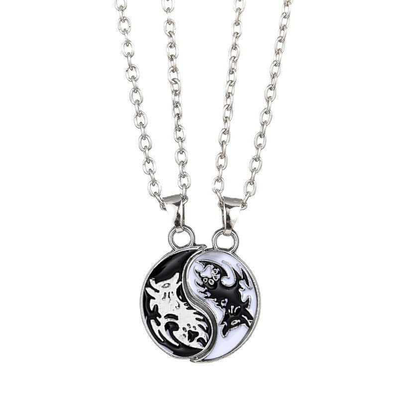 Popular Sun Moon Lovers Appetizer Stitching Necklace