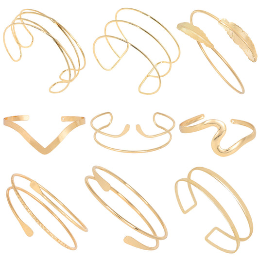 Women's Upper Arm Golden Bride Open-ended Simple Bracelet