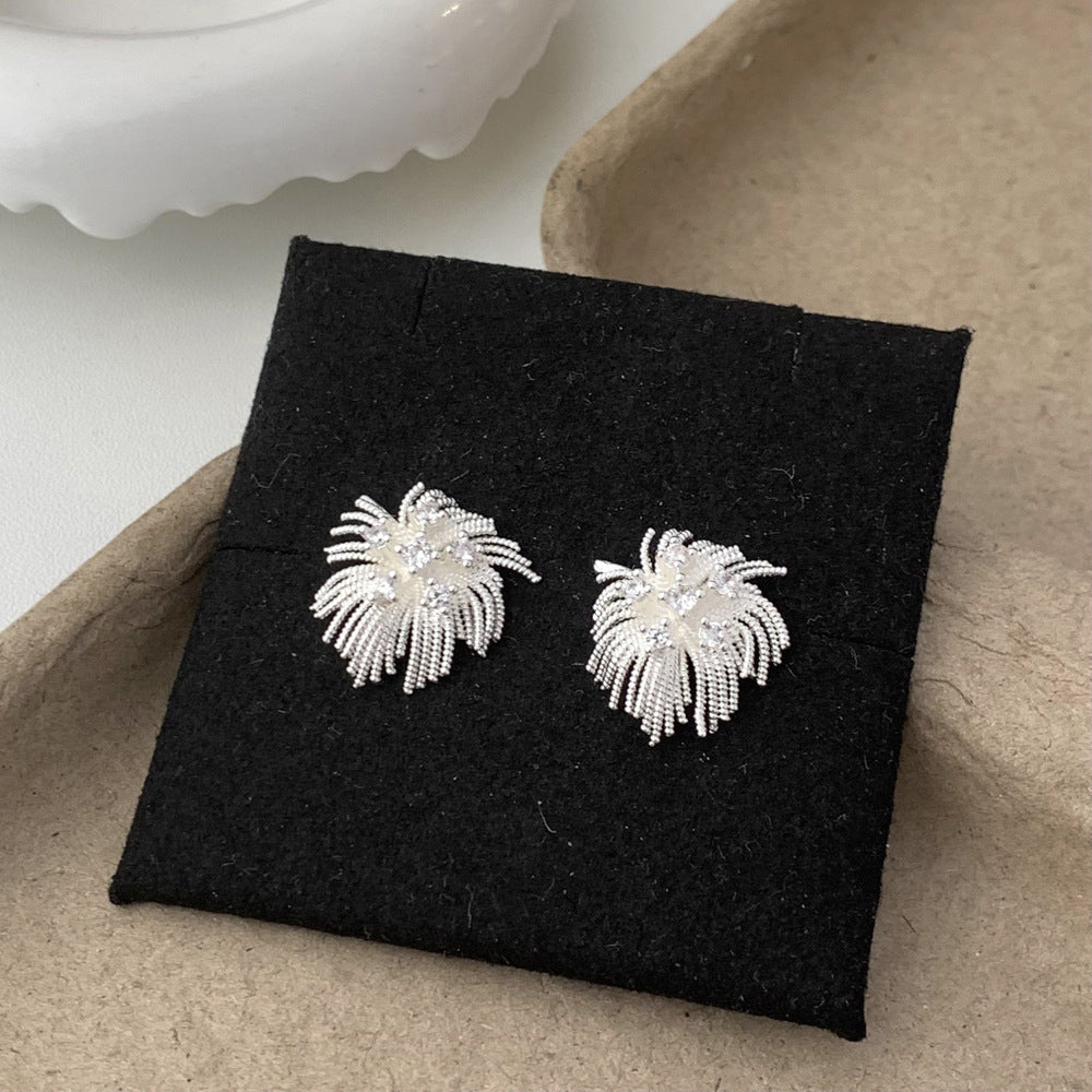Simple Light Luxury High-grade Micro Inlaid Zircon Fireworks Ear Elegant Earrings