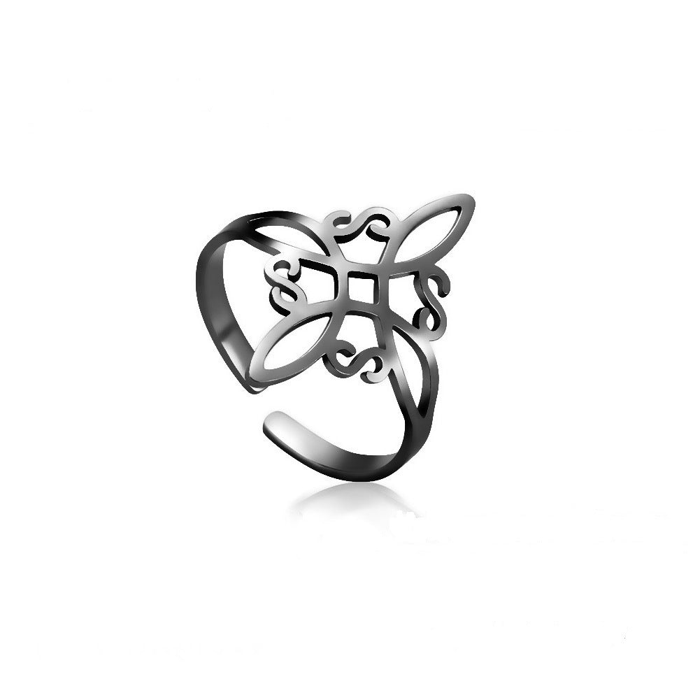 Jewelry Cutting Titanium Steel Witch Knot Rings