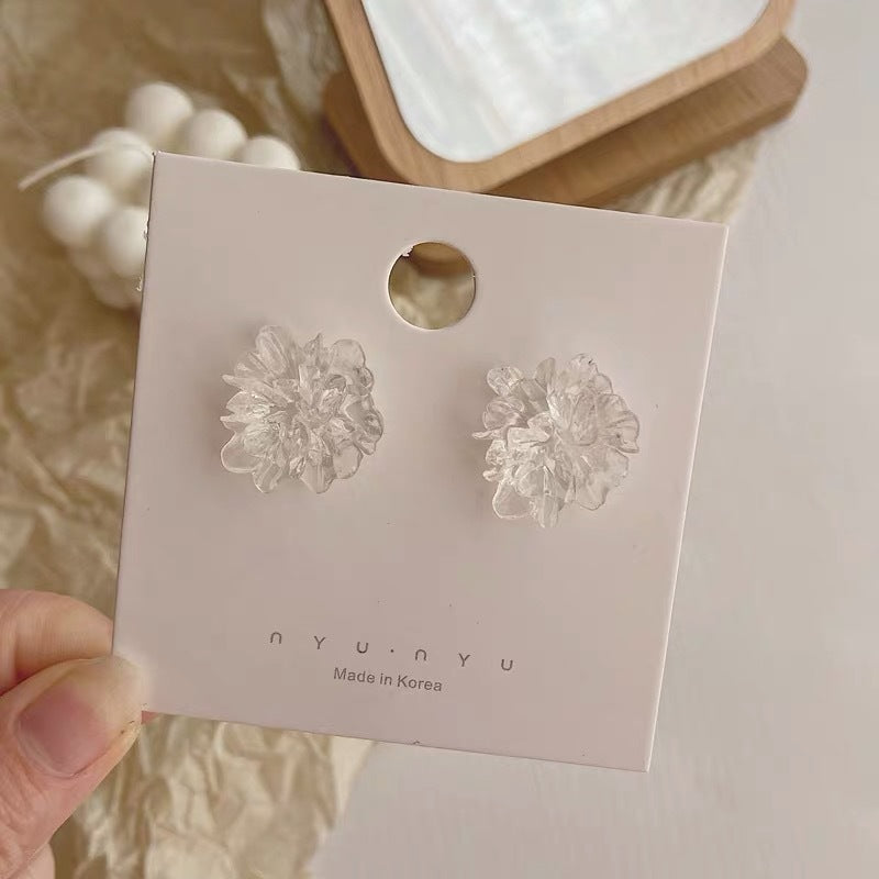 Summer Super Fairy Fresh Transparent Three-dimensional Sweet Cute Earrings