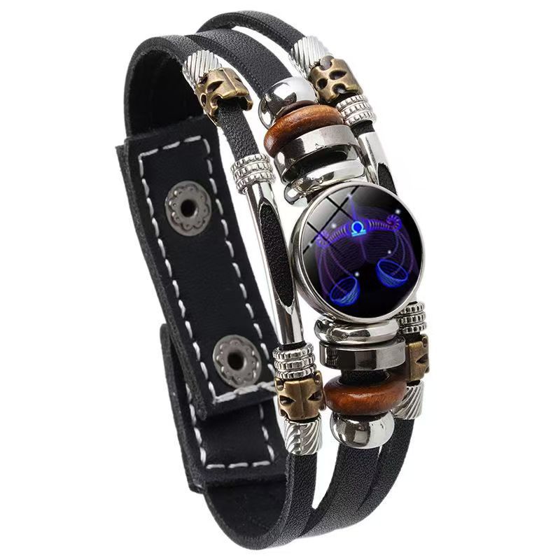 Twee Constellation Luminous Couple Leather Rope Brace Lace Simple Bracelet