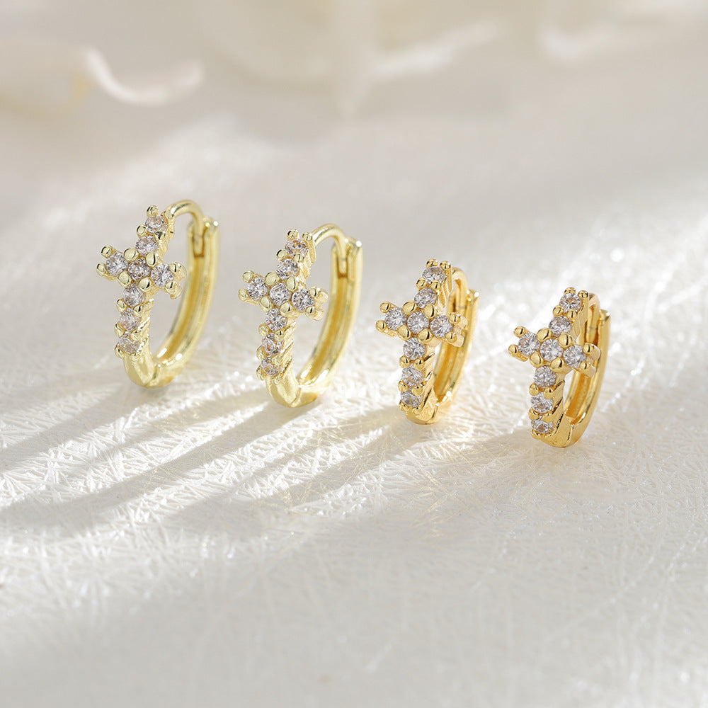 Diamond Cross Personalized Street Style Fashion Geometric Ear Buckle