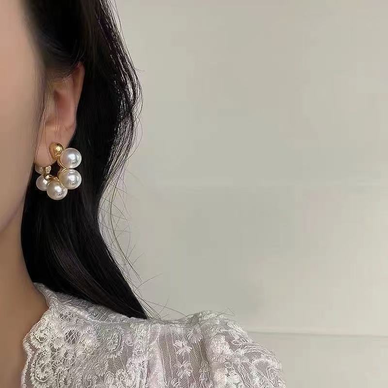 Vintage Shaped Large Pearl Niche Design Irregular Temperamental Rings
