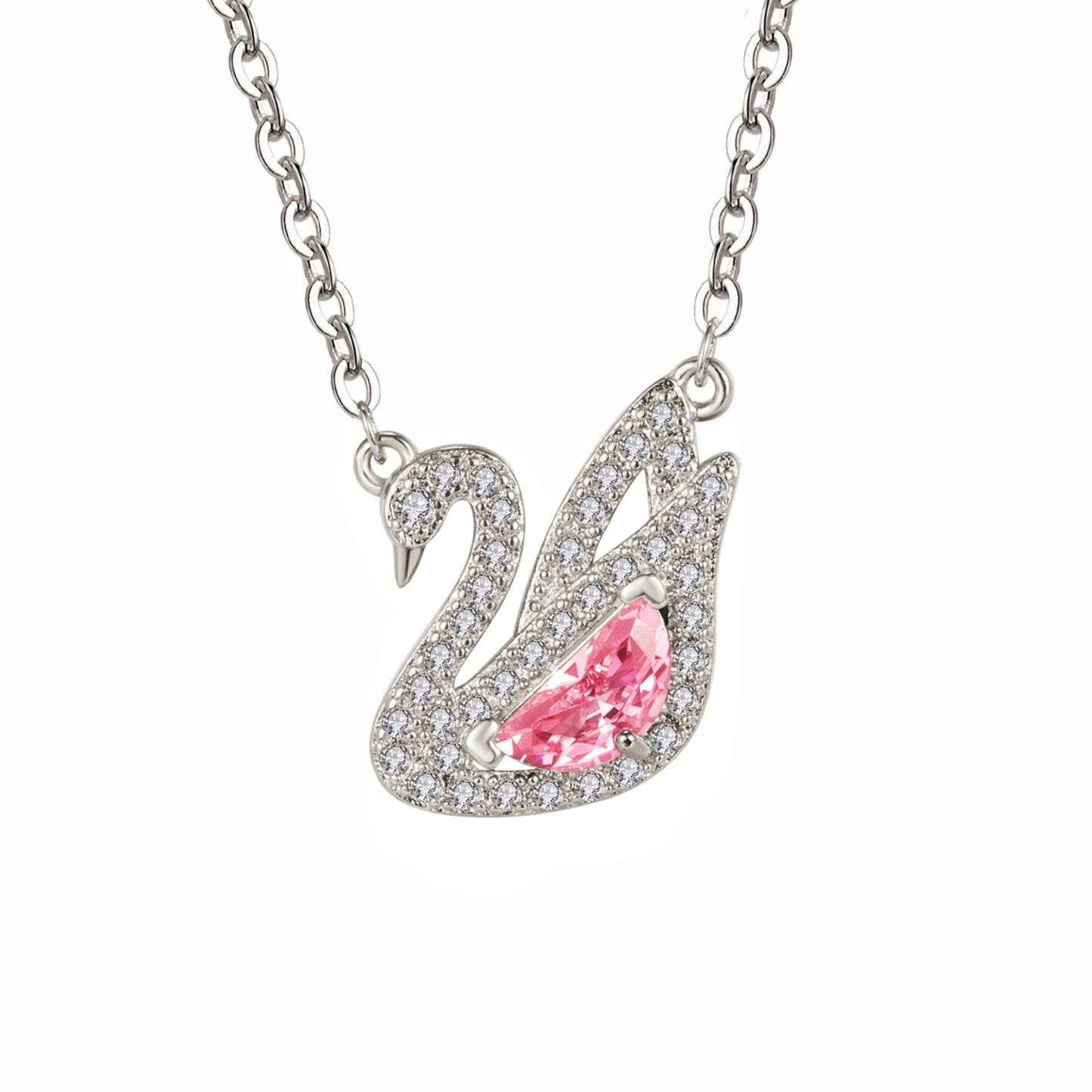 Diamond White Swan Fashion Sweet Elegant Chain Necklace