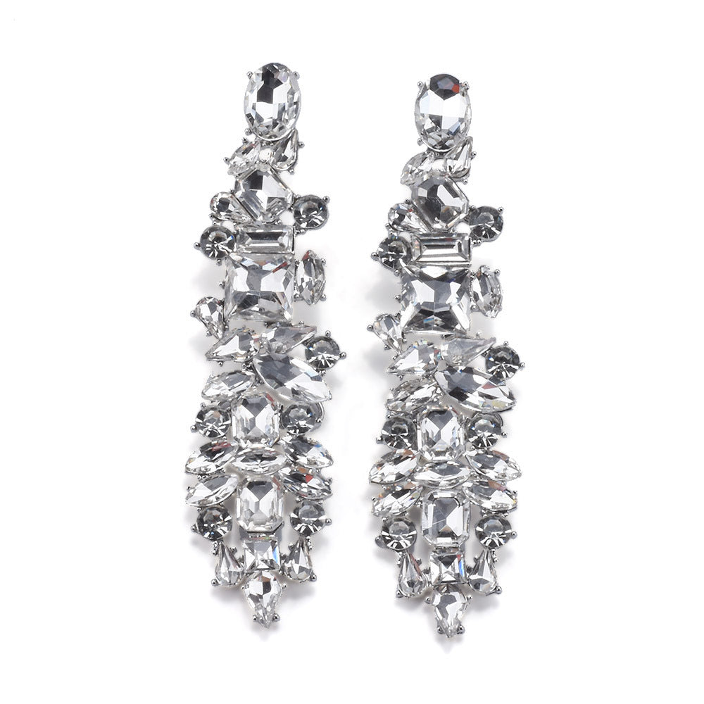 Women's Exaggerated Tassel Fashion Creative Rhinestone Long Earrings