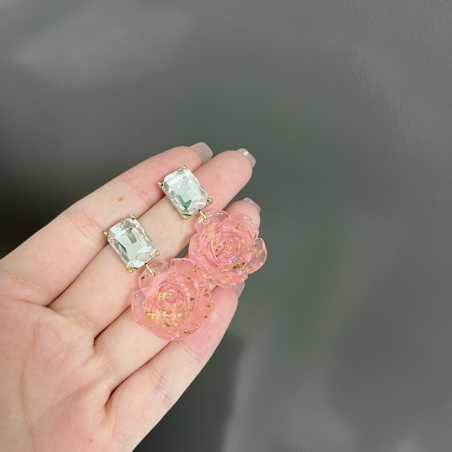 Super Fairy Light Luxury Sweet Pink Earrings