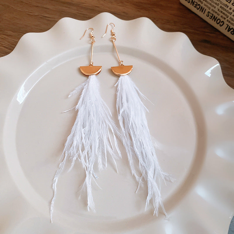 Cheese Pleated Fashionable Casual Style Ear Hook Earrings