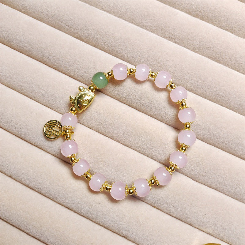 Female Aquamarine Gray Moonlight Natural Crystal Bracelet