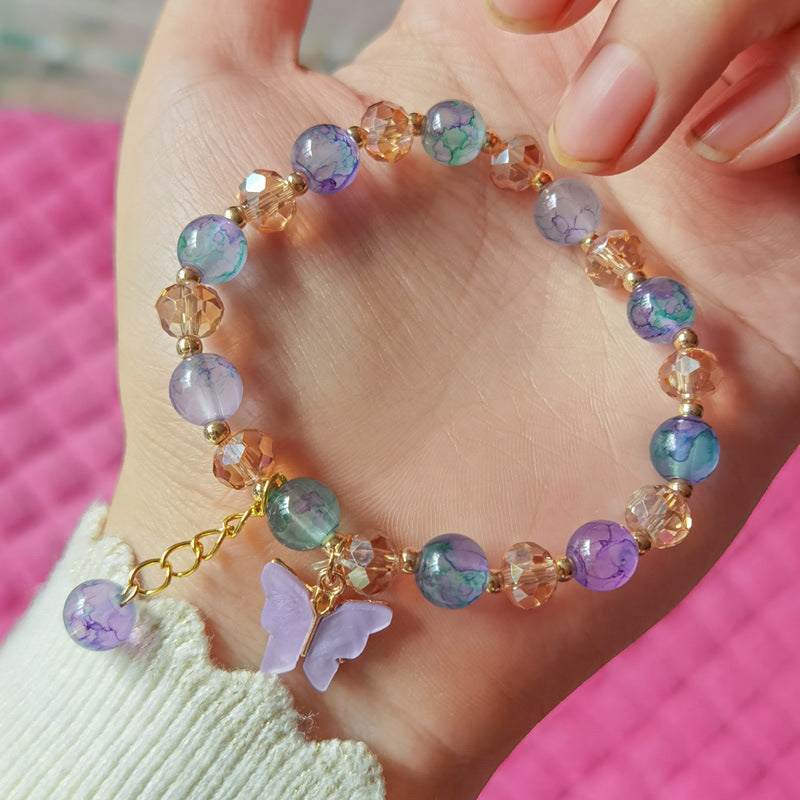 Imitation Jade Crystal Butterfly Female Stall Online Bracelets