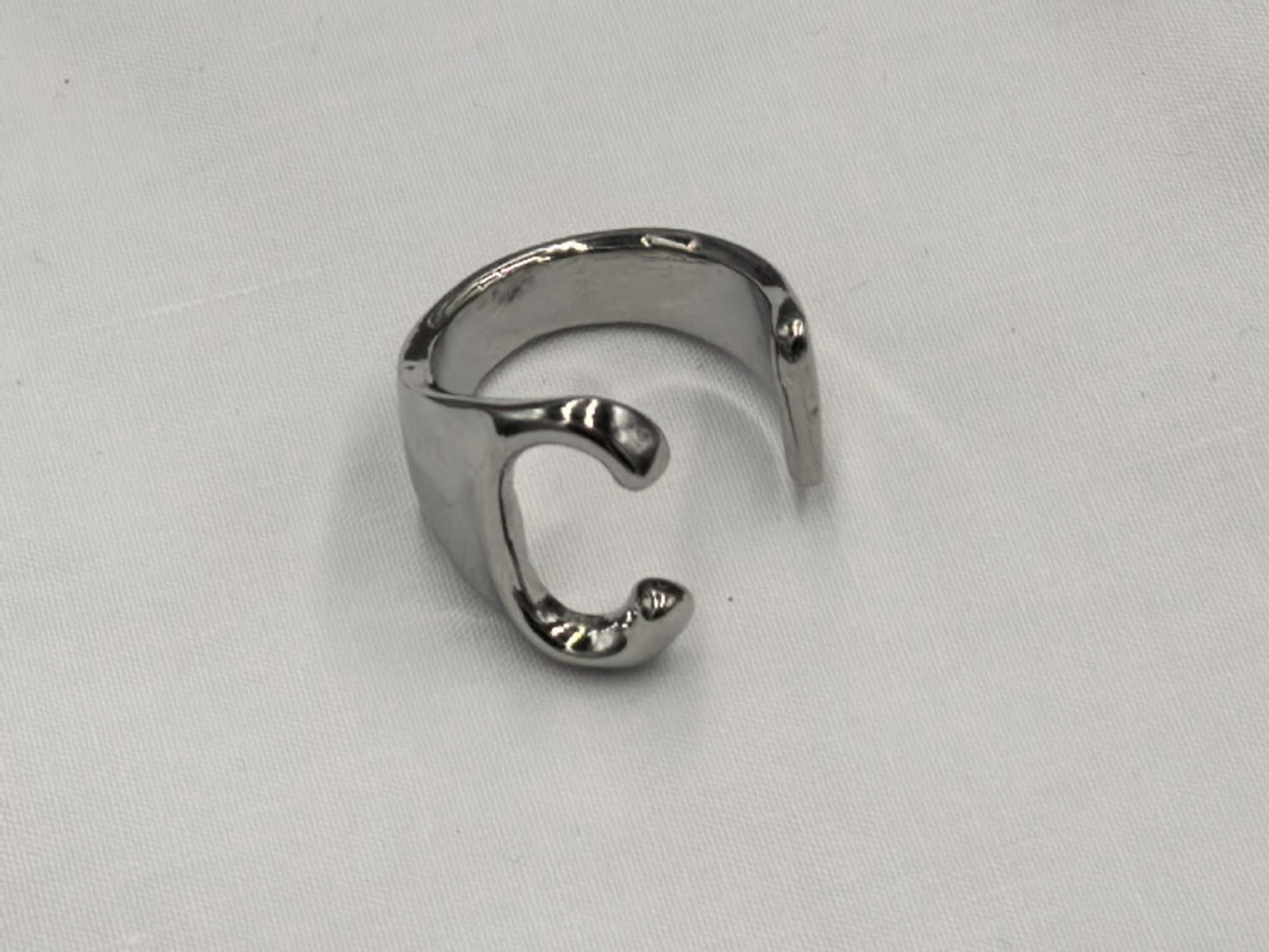 Style Open Glossy Letters Niche Design Metal Ring