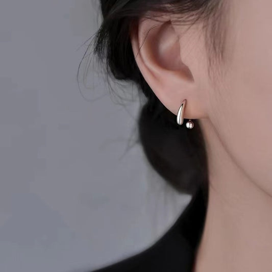 Sterling Sier Needle Water Drop Ear High-grade Female Light Earrings