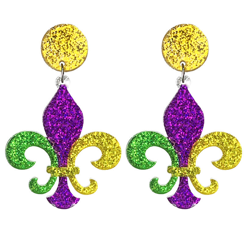 Acrylic Shiny Crystal Festival Atmosphere Parade Earrings