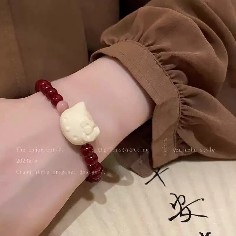 Welfare Chinese Cinnabar Fu Lu Female Bracelet