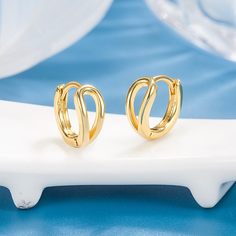 Women's Simple Hollow Water Drops Clip Trendy Ear Buckle