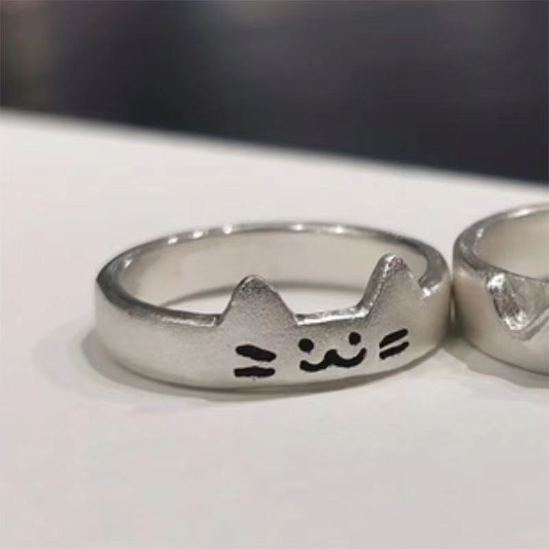 Puppy Couple Superimposed Cute For Girlfriend Rings