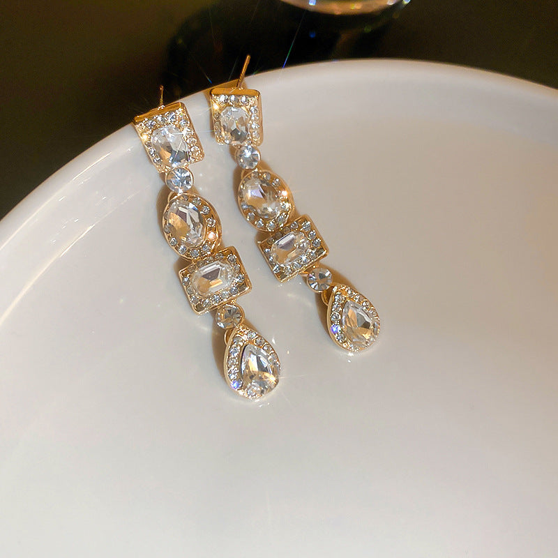Zircon Butterfly Water Drop Ear Female Rings