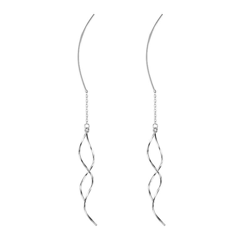 Women's Line Long Ear Simple Style Round Face Tassel Summer High-grade Earrings