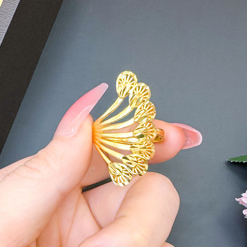 Women's Advanced Design Exaggerated Opening Real Bronze Rings