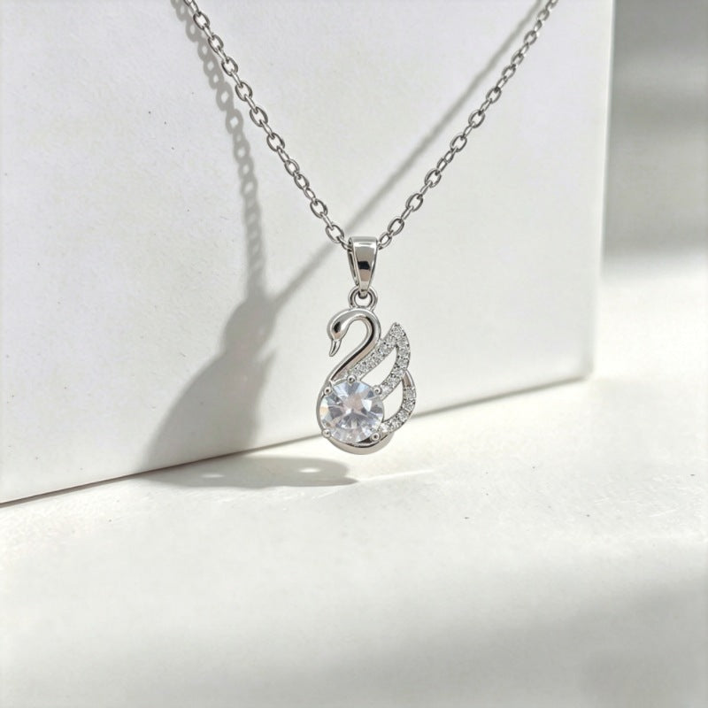 Luxury Copper Micro Female Swan Love Ocean Series Necklace