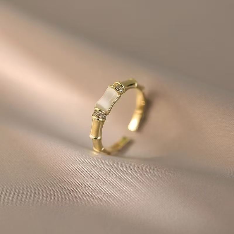 High Sense Opal Chalcedony Female Graceful Fashionable National Adjustable Opening Ring