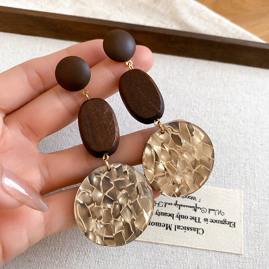 Wood In The Forest Retro Tassel Rings