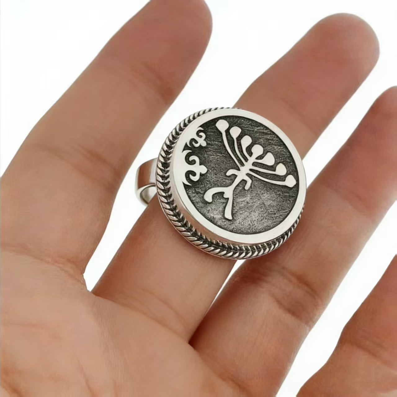 Kazakh Element Open Ethnic Style Simple Niche Index Ring