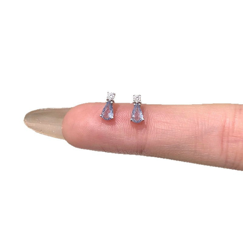 Women's Blue Water Drop Zircon For Light Luxury Personality Fashion Trend Earrings