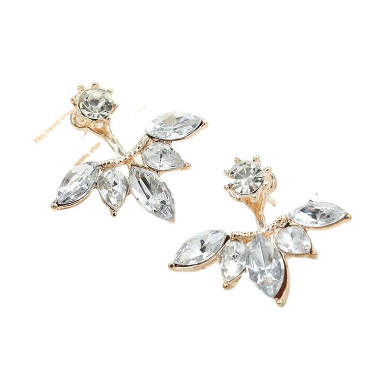 Women's Korean Fashion Sier Needle Horse Eye Zircon Daisy Flower Earrings