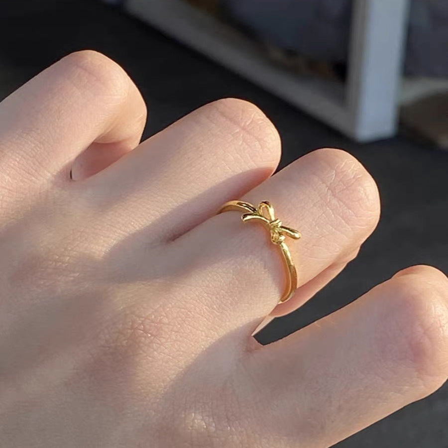 Bends Hitches Gilded Design High-grade Gold Rings