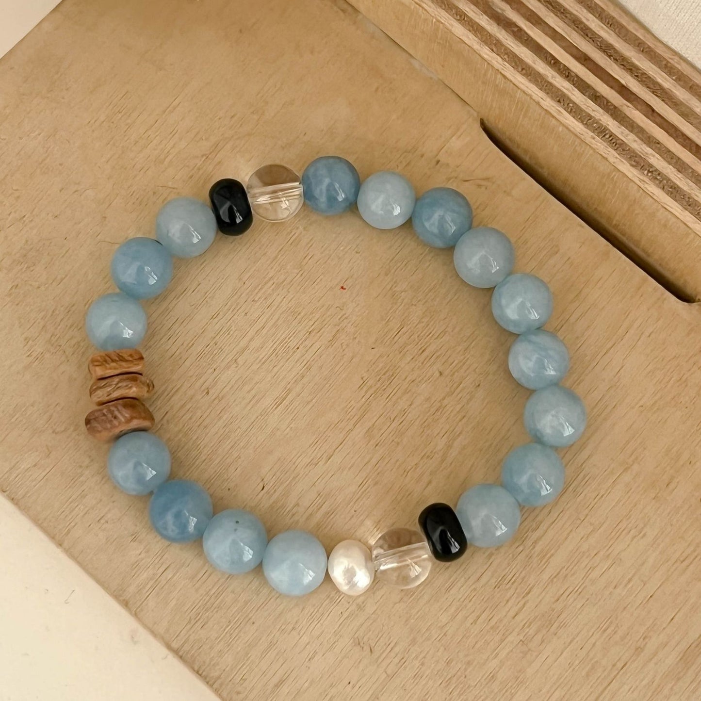 Women's Fashion Crystal Aquamarine Natural Stone Niche Bracelets