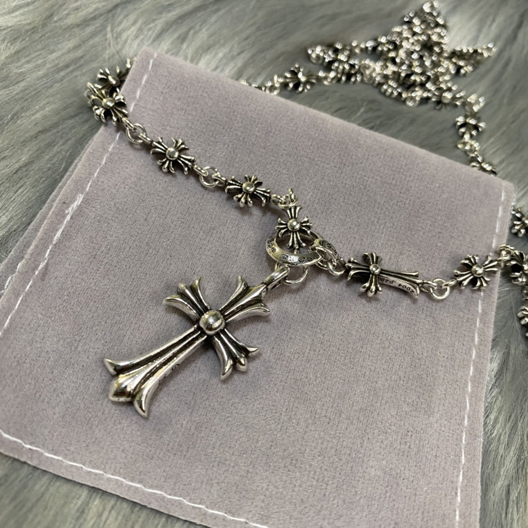 Women's & Men's Crook Vintage Cross Retro Simple Couple Necklaces